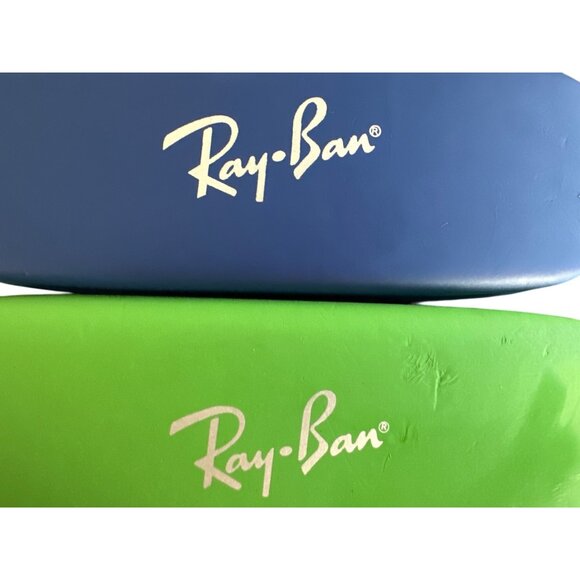 Ray-Ban Green & Blue Soft Eyeglass Cases With Red Velvet Interior - Picture 5 of 7